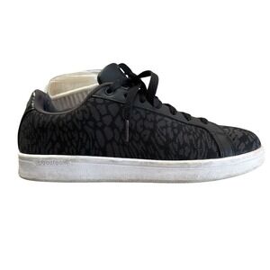 Adidas NEO Advantage Cloudfoam Black Grey Animal Print Sneakers‎ Womens 8.5